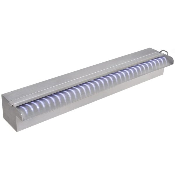 Pravokutna fontana za bazen s LED svjetlom nehrđajući čelik 60 cm - Image 4