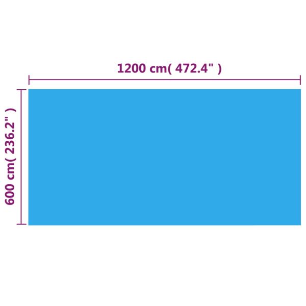 Pravokutni pokrivač za bazen 1200 x 600 cm PE plavi - Image 4