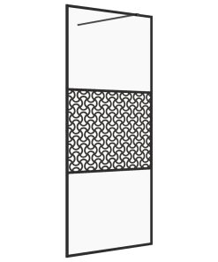 Pregrada za tuširanje s prozirnim staklom ESG 80 x 195 cm crna