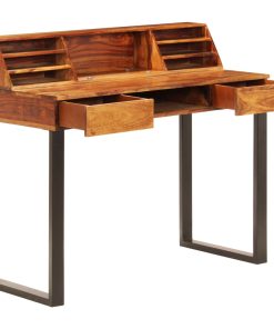 Radni stol od masivnog drva šišama i čelika 110 x 50 x 94 cm