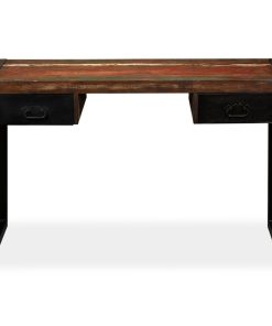 Radni stol s 2 ladice od masivnog obnovljenog drva 120x50x76 cm