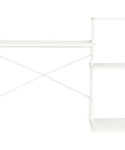 Radni stol s policom bijeli 116 x 50 x 93 cm