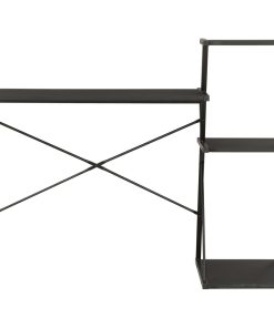 Radni stol s policom crni 116 x 50 x 93 cm