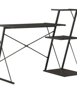Radni stol s policom crni 116 x 50 x 93 cm