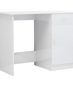 Radni stol visoki sjaj bijeli 100 x 50 x 76 cm od iverice