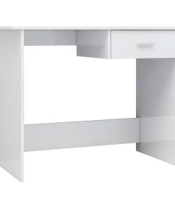 Radni stol visoki sjaj bijeli 100 x 50 x 76 cm od iverice