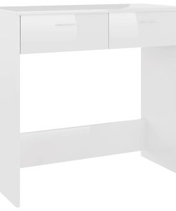 Radni stol visoki sjaj bijeli 80 x 40 x 75 cm od iverice