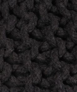Ručno pleteni pamučni tabure 50x35 cm crni