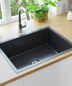 Ručno rađeni kuhinjski sudoper od nehrđajućeg čelika crni