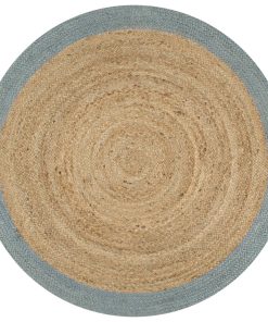 Ručno rađeni tepih od jute s maslinastozelenim rubom 150 cm