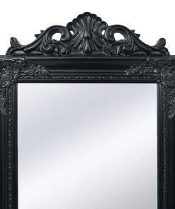 Samostojeće Ogledalo Barokni Stil 160x40 cm Crna boja