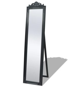 Samostojeće Ogledalo Barokni Stil 160x40 cm Crna boja
