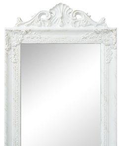 Samostojeće Ogledalo Barokni stil 160x40 cm Bijela boja