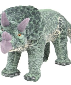 Samostojeći plišani dinosaur triceratops zeleni XXL