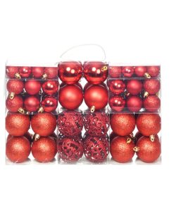 Set božićnih kuglica 100 komada 3/4/6 cm crveni