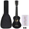 Set dječjeg ukulelea Soprano s torbom crni 21 