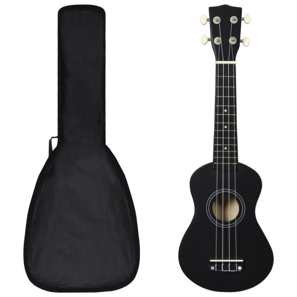 Set dječjeg ukulelea Soprano s torbom crni 21 "