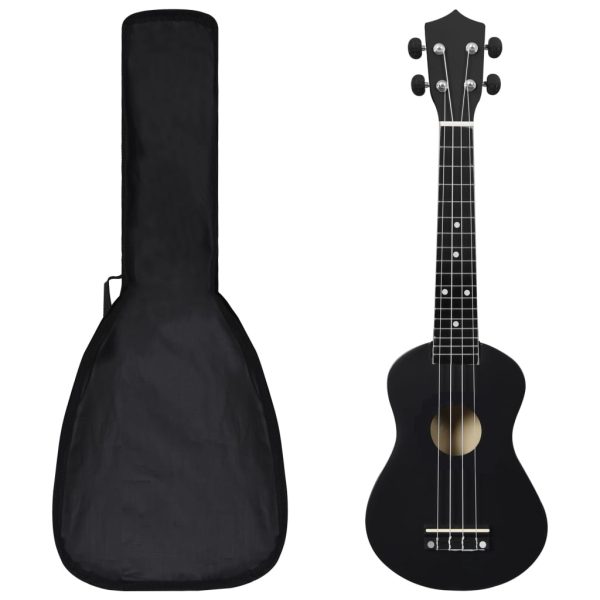 Set dječjeg ukulelea Soprano s torbom crni 23 "