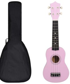 Set dječjeg ukulelea Soprano s torbom ružičasti 21 "