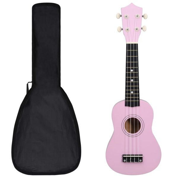 Set dječjeg ukulelea Soprano s torbom ružičasti 21 "