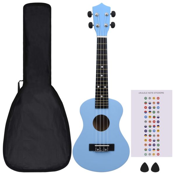 Set dječjeg ukulelea Soprano s torbom svjetloplavi 23 "