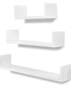 Set od 3 bijele police za knjige u obliku slova U