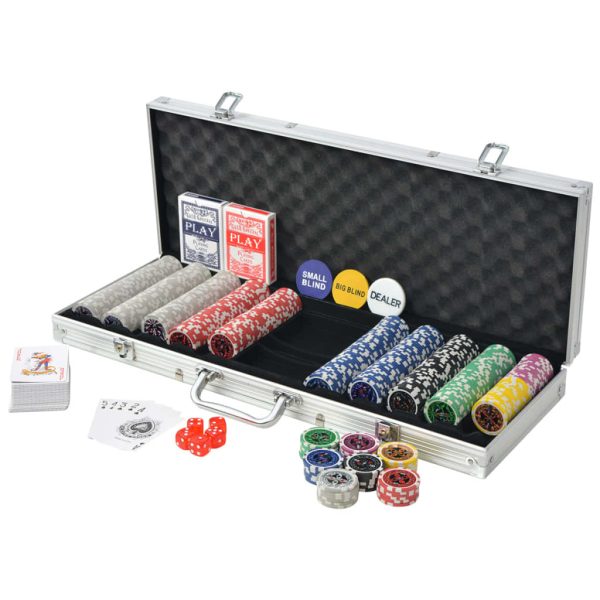 Set za Poker s 500 Laserskih Žetona Aluminijum