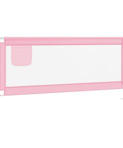 Sigurnosna ograda za dječji krevet ružičasta 200x25 cm tkanina