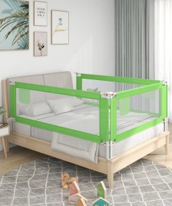 Sigurnosna ograda za dječji krevet zelena 150 x 25 cm tkanina