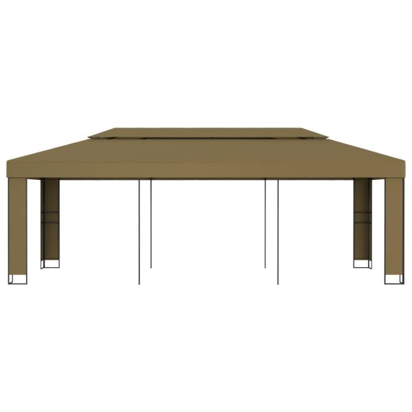 Sjenica s dvostrukim krovom 3 x 6 m smeđe-siva 180 g/m²