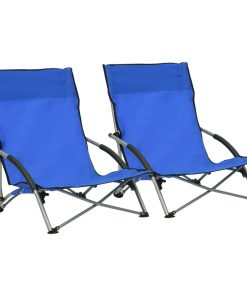 Sklopive stolice za plažu od tkanine 2 kom plave