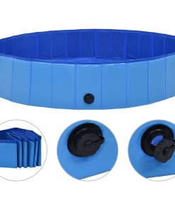 Sklopivi bazen za pse plavi 160 x 30 cm PVC