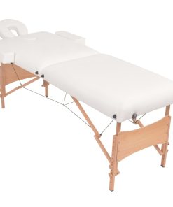 Sklopivi stol za masažu s 2 zone i stolac debljina 10 cm bijeli