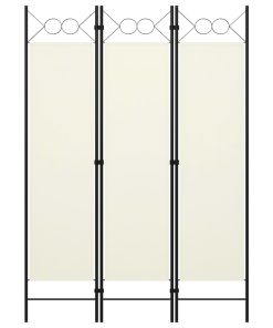 Sobna pregrada s 3 panela krem-bijela 120 x 180 cm