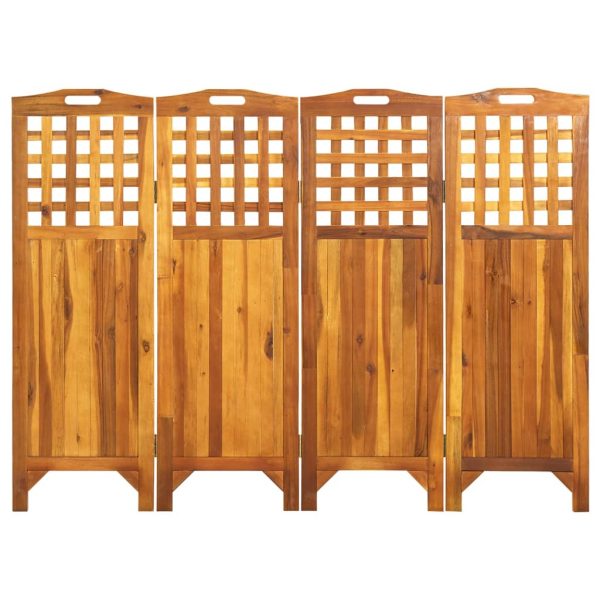 Sobna pregrada s 4 panela 161 x 2 x 120 cm masivno drvo bagrema