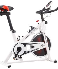 Sobni bicikl za vježbanje sa senzorima pulsa bijelo-crveni