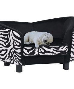 Sofa za pse crna 68 x 38 x 38 cm plišana
