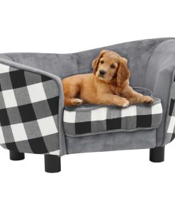 Sofa za pse siva 68 x 38 x 38 cm plišana