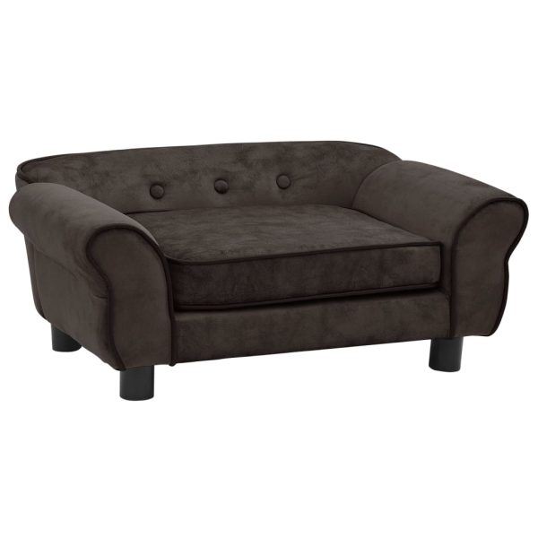 Sofa za pse smeđa 72 x 45 x 30 cm plišana