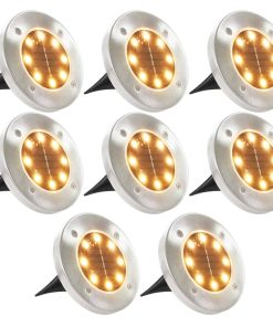 Solarne podne svjetiljke s LED žaruljama 8 kom tople bijele