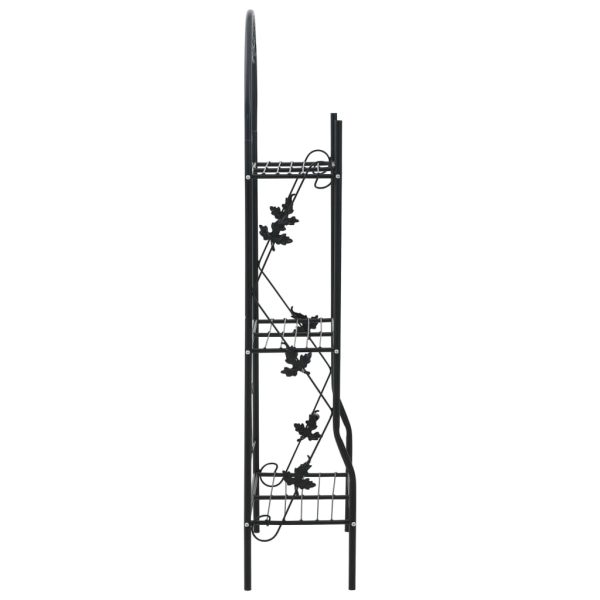 Stalak za biljke s 3 razine crni 52 x 28 x 128 cm željezni - Slika 3