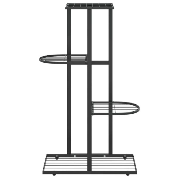 Stalak za cvijeće s 4 razine 43 x 22 x 76 cm crni metalni - Image 3