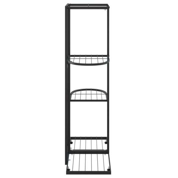 Stalak za cvijeće s 4 razine 43 x 22 x 76 cm crni metalni - Image 4