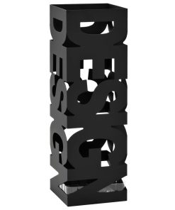 Stalak za kišobrane s natpisom Design čelični crni