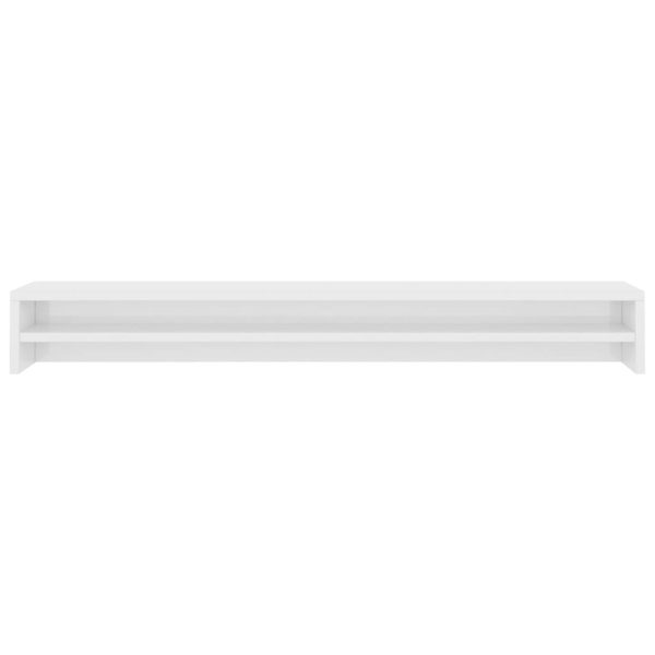Stalak za monitor visoki sjaj bijeli 100 x 24 x 13 cm iverica - Slika 4