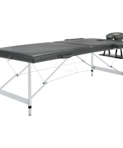 Stol za masažu s 2 zone aluminijski okvir antracit 186 x 68 cm