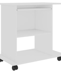 Stol za računalo bijeli 80 x 50 x 75 cm od iverice