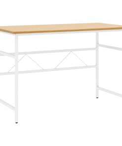 Stol za računalo bijeli i hrast 105 x 55 x 72 cm MDF i metal