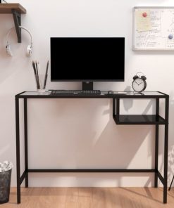 Stol za računalo crni 100 x 36 x 74 cm stakleni