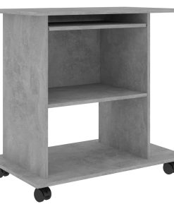 Stol za računalo siva boja betona 80 x 50 x 75 cm od iverice